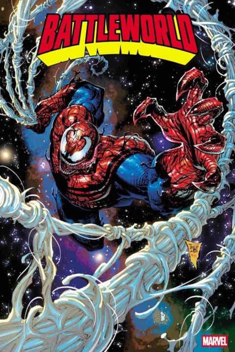 battleworld 3 cover showing venom s new color scheme مارول از طراحی جدید ونوم رونمایی کرد؛ رنگهای اسپایدرمن برای دشمن دیرینه - گیمفا