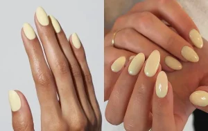 مدل ناخن زرد کره‌ای ساده