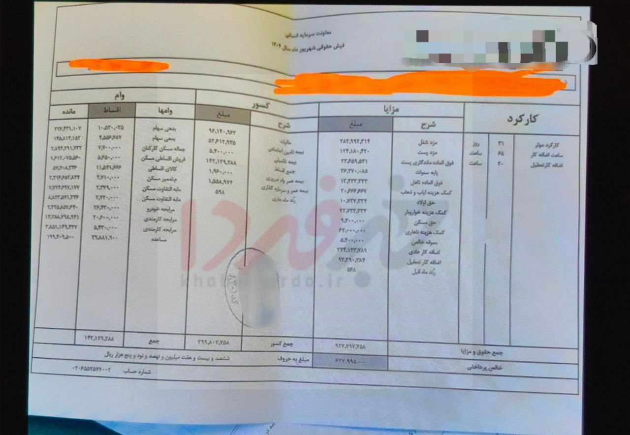 فیش حقوقی کارمند یک بانک جلب توجه کرد/عکس