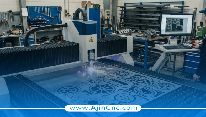 فرآیند برش cnc لیزر ورق با طرح‌های پیچیده و چیدمان بهینه قطعات فلزی
