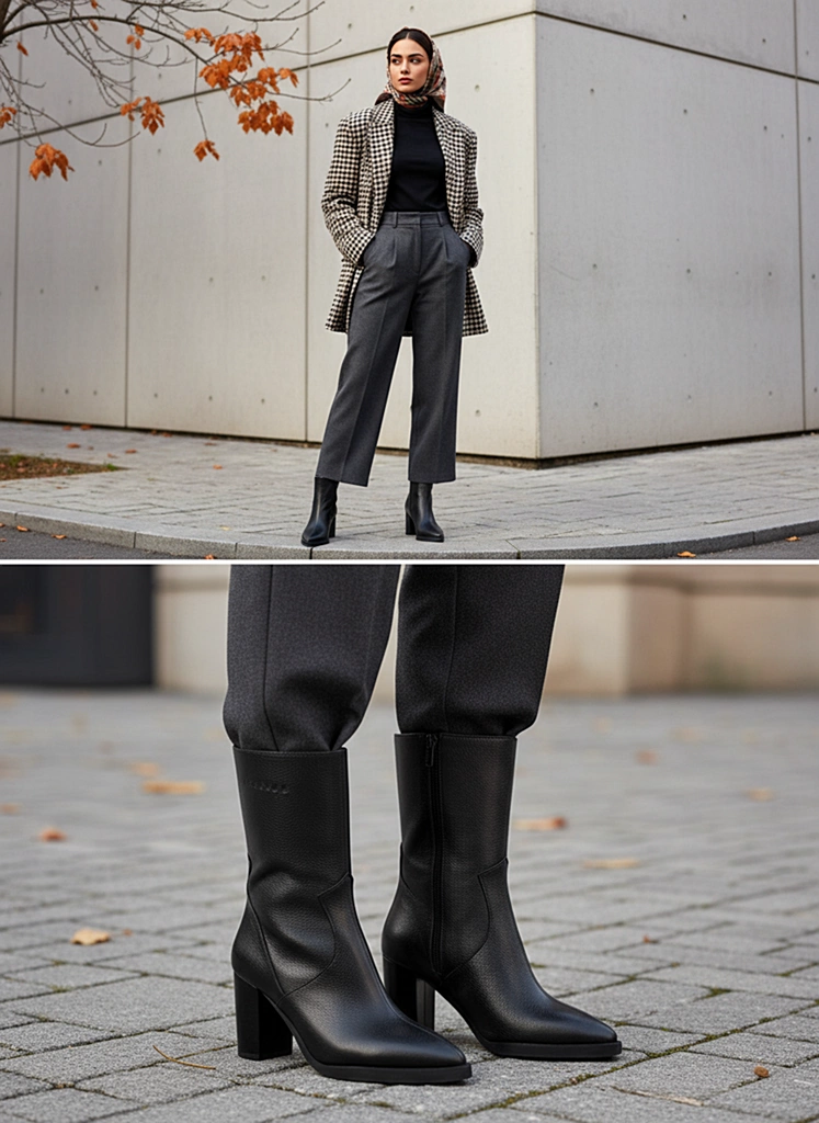 استایل با بوت چرم کاکتوس