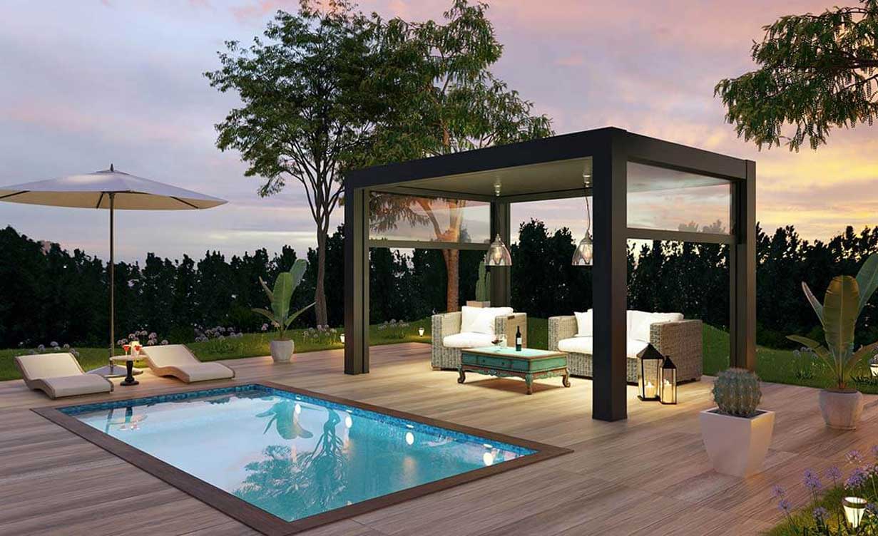 آلاچیق و سایبان باغی در فضای باز ویلا و حیاط